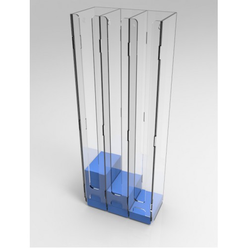 Dispenser da parete in plexiglass per pacchetti, 3 colonne